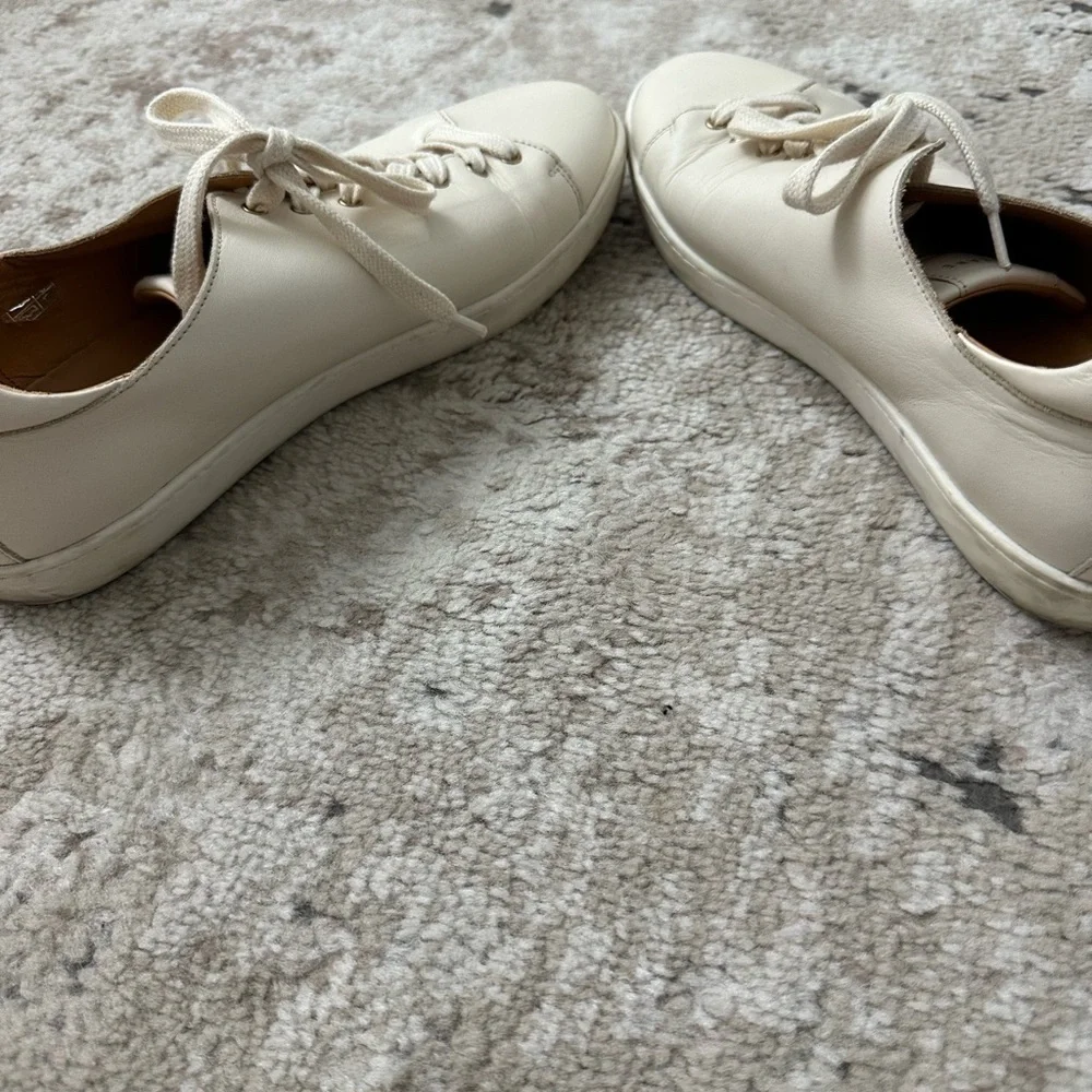 SEZANE Jack Trainers Patent Leather Comfort Sneakers Beige US 9.5